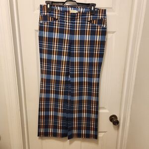 Spartina 449 Blue and Brown Plaid Maran Crop Pants